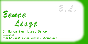 bence liszt business card